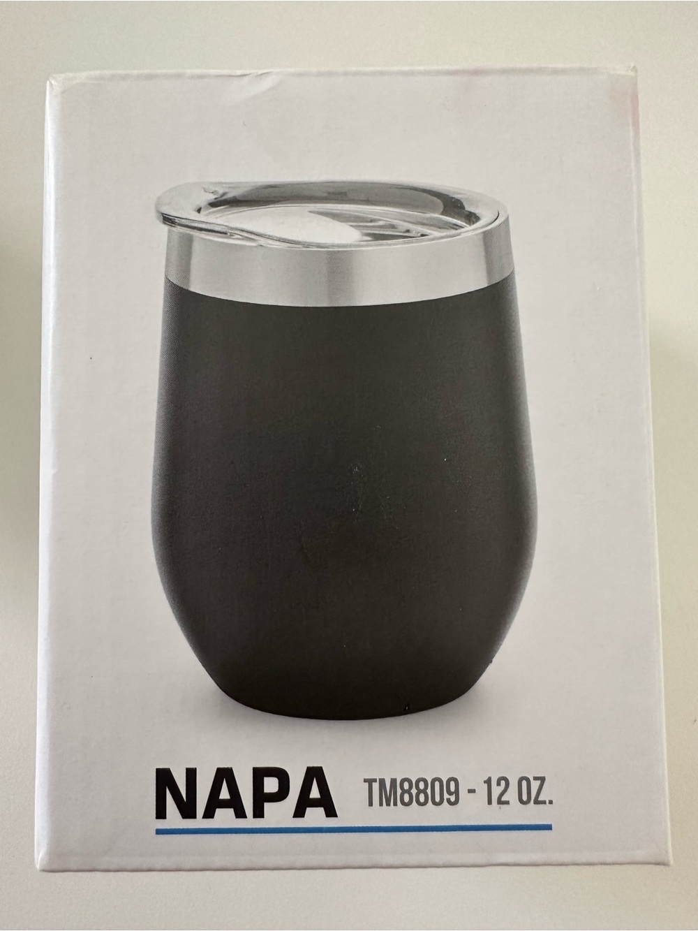 12oz Black Insulated Wine Tumbler with Lid – Stainless Steel Spill